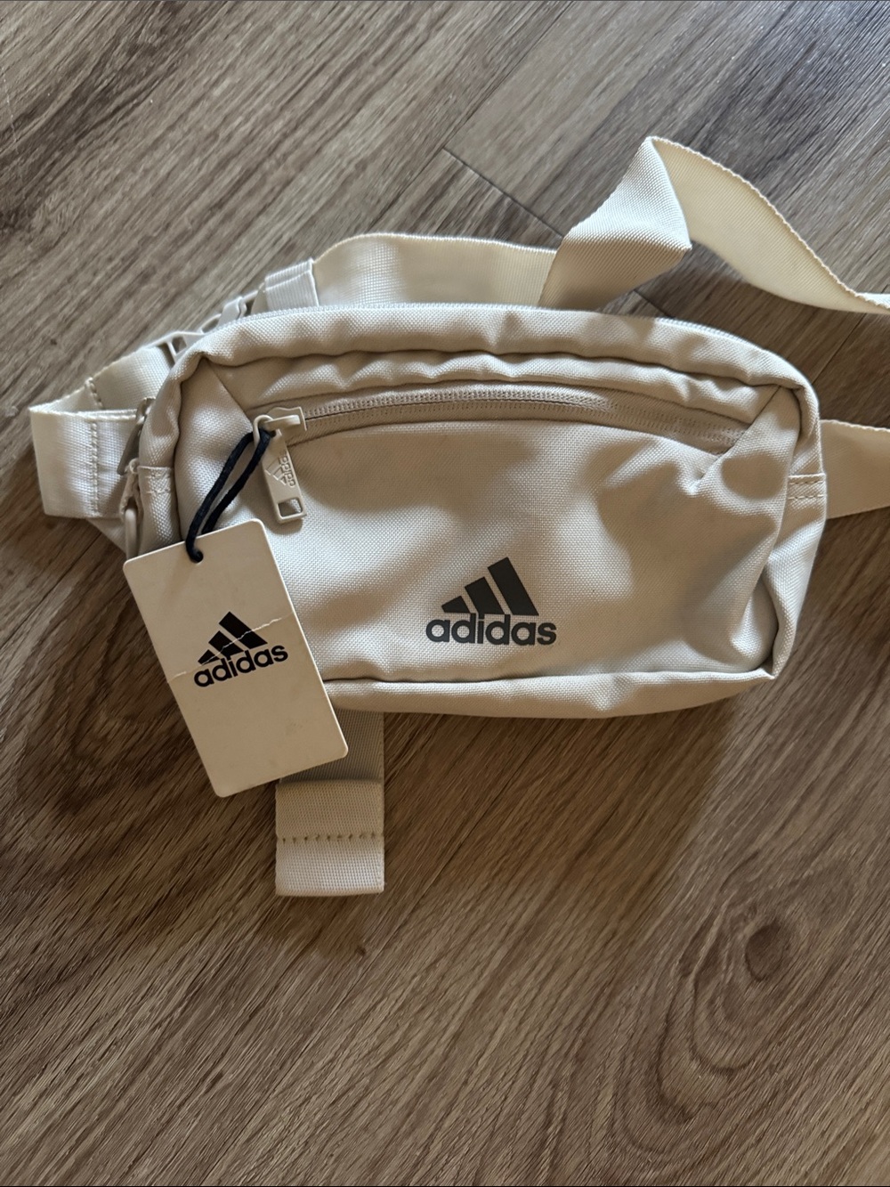 adidas Cream Waist Pack with Black Logo